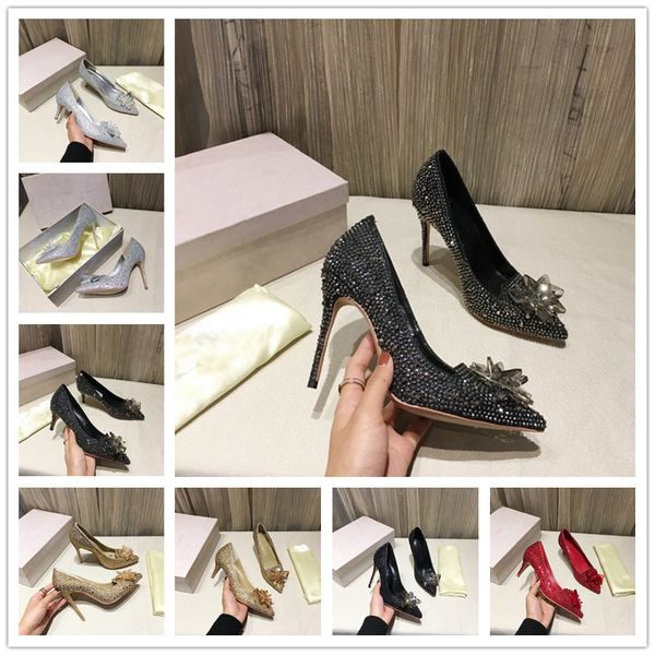 

with box high designer high heel women's fine with spring and summer wild light bottoms shoes size 34-42, Black