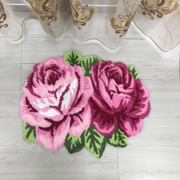 

carpets luxery handmade rose pattern home decor for living room bedroom area rugs roses romantic carpet lover pink/red soft