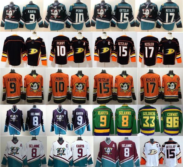 

mighty ducks hockey jersey 15 ryan getzlaf jakob silfverberg rickard rakell teemu selanne paul kariya charlie conway gordon bombay, Black;red
