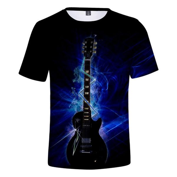 

men's t-shirts electric tone guitar 3d t shirts summer fashion hip hop style men women t-shirt short sleeve o-neck cool tee shirt, White;black