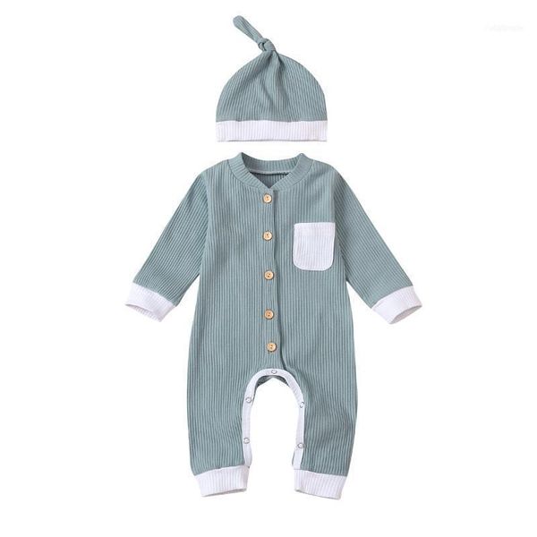 

0-24m nebown baby romper and hat v-neck long sleeve jumpsuit with cap for girls boys1, White
