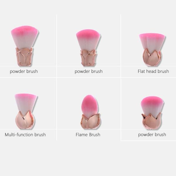 

makeup brushes rose tool set pink cosmetic powder eye foundation beauty up make shadow brush blending blush s3o7