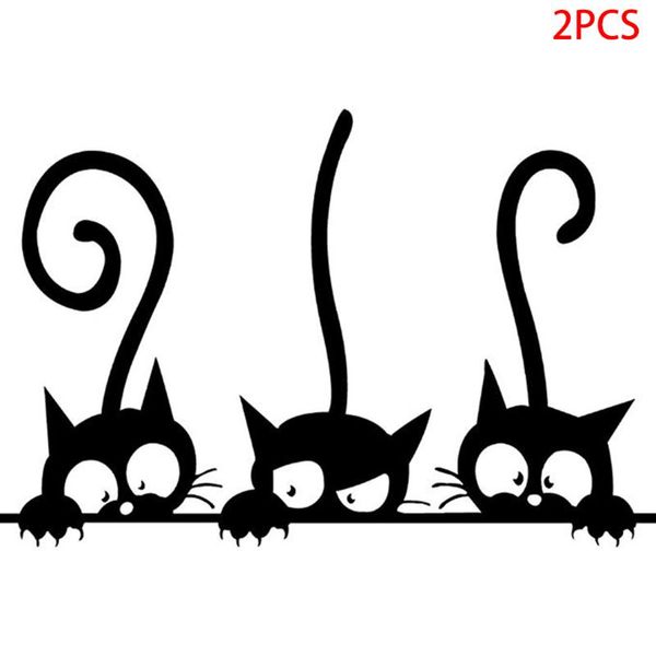 

wall stickers 2 pieces adhesive cute cartoon cat bedroom livingroom decals home diy decors