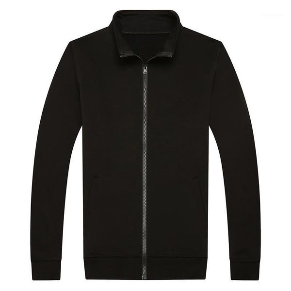 

men's hoodies & sweatshirts spring 2021 fashion simple pure color sweater youth sports leisure zipper lapel loose outer wear jaqueta ma, Black