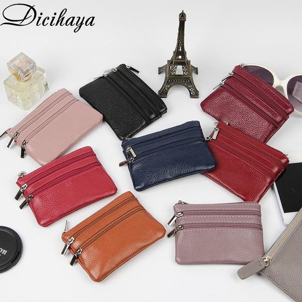 

wallets fashion leather women wallet clutch one/two zipper female short lady women's small coin purse soft mini card cash holder, Red;black