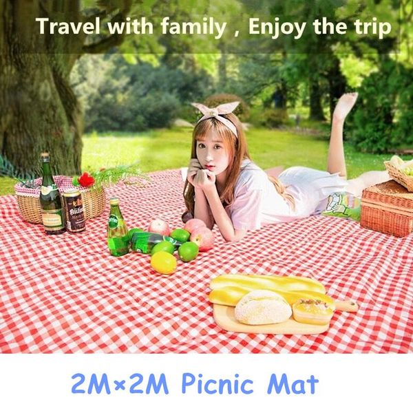 

outdoor pads 2m*2m picnic mats beach baby climb plaid camping mat waterprof moistureproof blanket travel