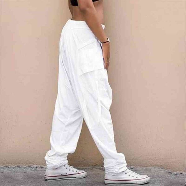 

low rise drop crotch retro women pant print saggy baggy trousers loose harem pants, Black;white