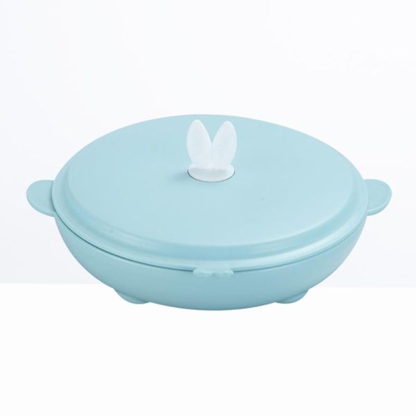 

kitchen storage & organization stainless steel kids dinner plate with compartments baby food dining tray training meal bowl (blue)