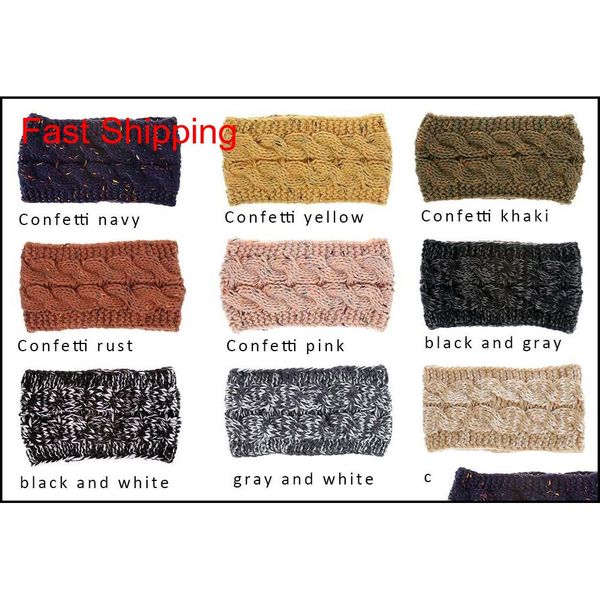 

dropshipping knitted crochet headband autumn winter new women sports headwrap hairband fascinator hat head dress hea qylfjx comecase, Black;brown
