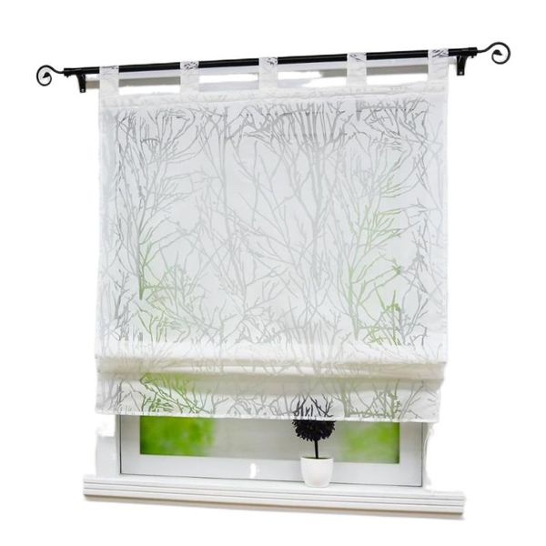 

curtain & drapes roman curtains branch printed polyester tulle panel tab for home kitchen decor