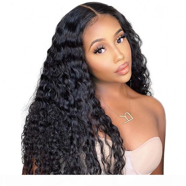 

peruvian deep curly wigs virgin human hair wig 6-26 inch medium cap glueless wigs with straps, Black;brown