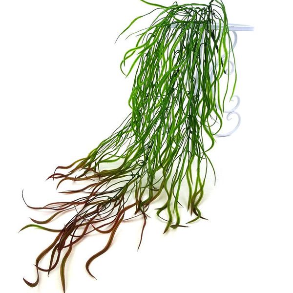 

1pc artificial flowers rattan fake leaves wall hanging rattan home garden decor green leaves willow hanging vine plants