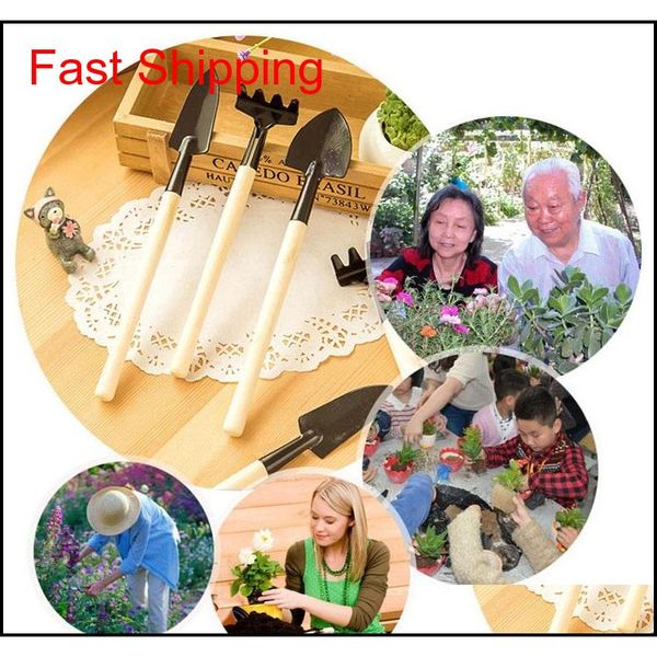 

mini garden tools kit small shovel rake spade wood handle metal head kids gardener gardening pl qylsuc bdenet