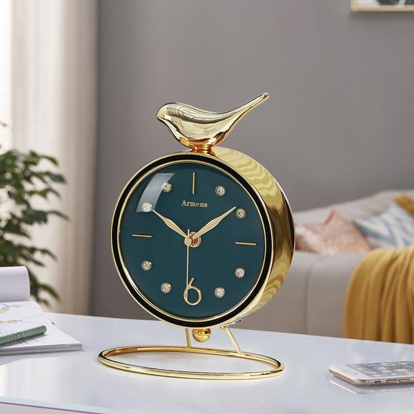 

luxury silent table clock simple creative ornaments modern table clock fashion quartz small reloj mesa living room decor dj60zz
