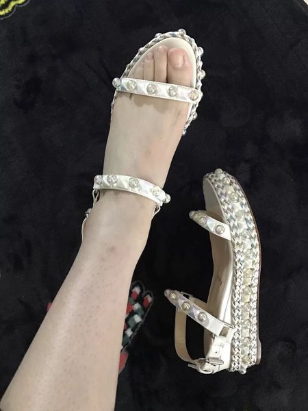 

designers women cataclou studded wedge sandals red bottom high heels shoes gladiator sandals gladiator party ladies wedding bridal sandalia, Black