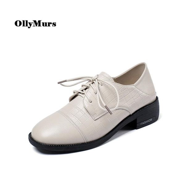 

ollymurs round head soft women shoes for women 2021 breathable office casual genuine leather shallow handmade women's shoes, Black