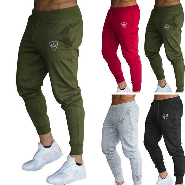 

men casual single elastic band jogger sports fitness jogging long men's high street broek harem, Black