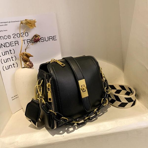 

shoulder bags handbag 2021 fashion pu leather women's tote chain vintage crossbody bucket