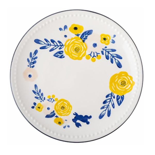 

dishes & plates 8.5 inch flower patterned steak plate ceramics dish salad dessert