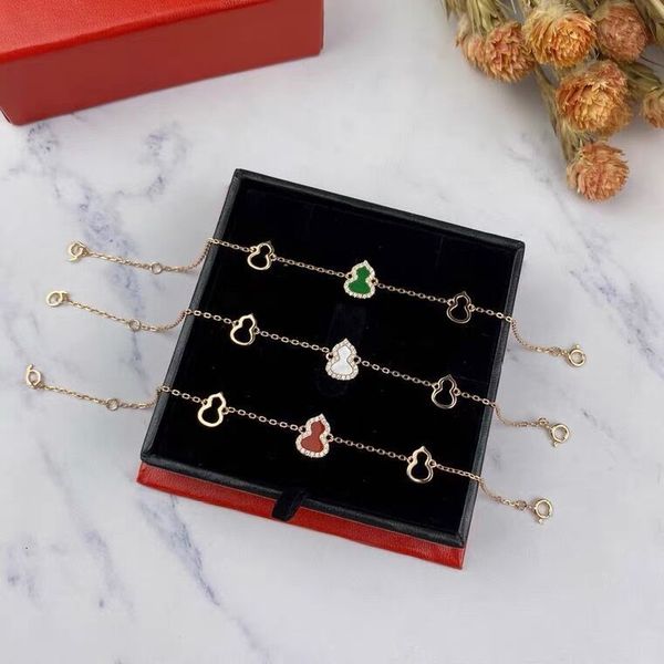 

bangles bracelet kirin gourd 925 sterling silver plated 18k gold white fritillaria red agate fashion peacock green woman, Black