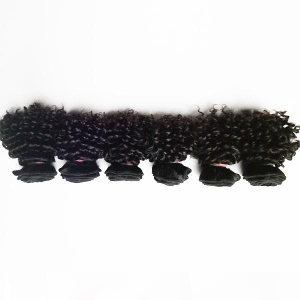 

beautiful european brazilian virgin human hair extensions new short type 6inch 8inch kinky curly 6pcs indian remy hair 50g pc in stock, Black