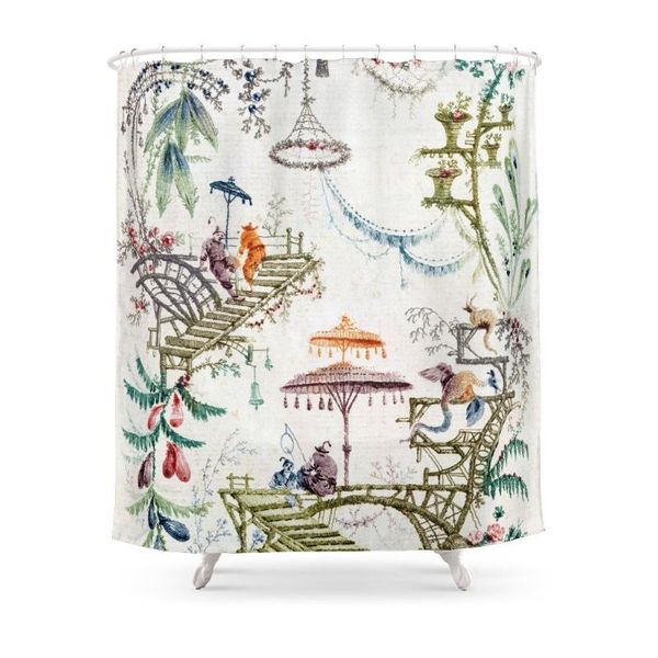 

shower curtains enchanted forest chinoiserie curtain with hooks home decor waterproof bath creative 3d print bathroom