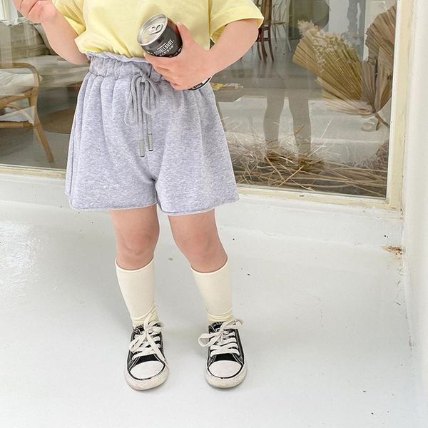 

shorts 2021 girls solid color casual kids sport loose cotton baby qz124, Black