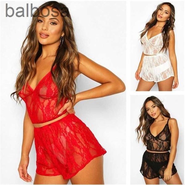 Lingerie feminina sexy venda imperdível agasalhos de grife pijamas profundos em v pijamas de renda mista shorts cuecas conjuntos de duas peças dhl