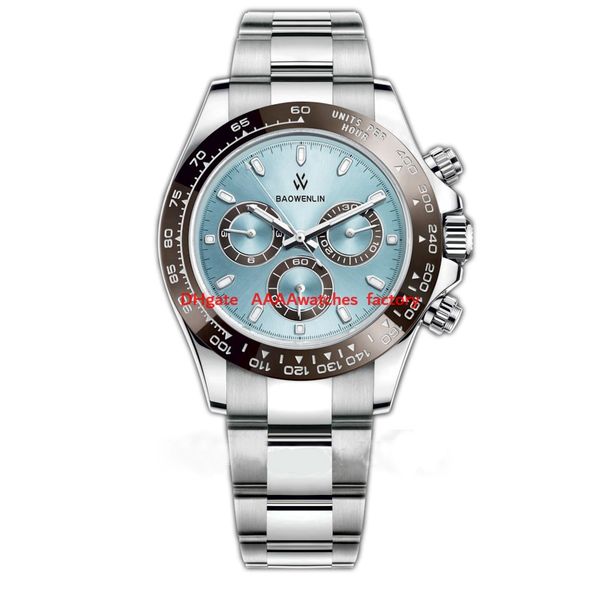 2021 top Relógios Masculinos Relógio de Cerâmica Designe rmontre de luxe Coroa Automático Esporte Bezel Mecânico Azul Preto Relógios de Pulso Automático Chrono Cronógrafo Moda
