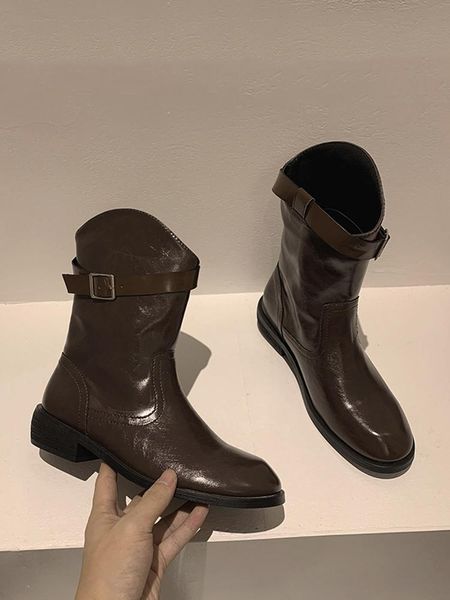 

boots women's shoes ankle 2021 autumn fashion thick heel soft soled knight, Black