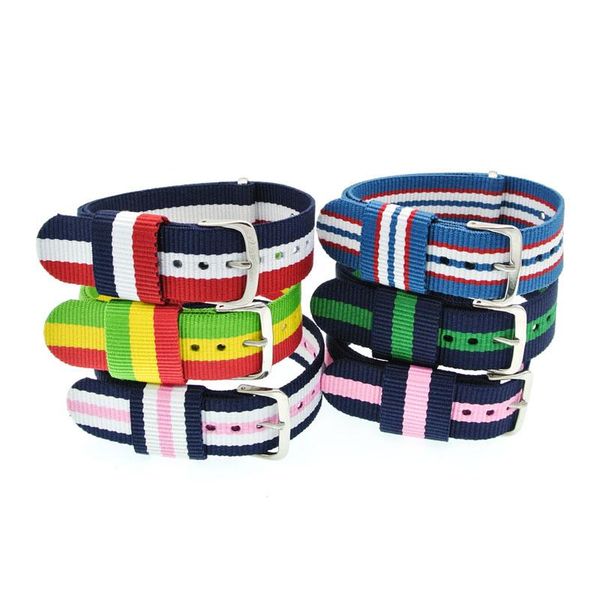 

watch bands buy 2 get 10% off| 20mm colorful nylon watchbands woven strap bracelet bandjes diy fabric sport band buckle wb001, Black;brown