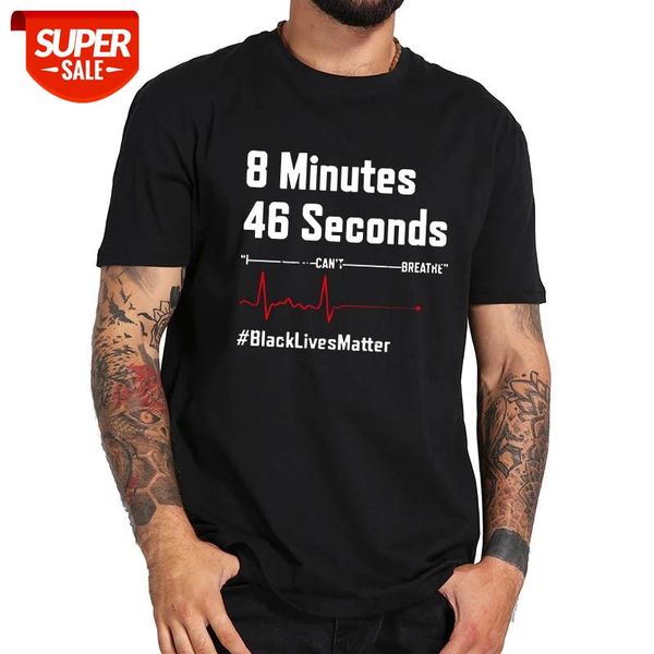 

8 minutes 46 seconds i can't breathe lives matter blm t-shirt 100% cotton digital print premium tee #2i2v, White;black