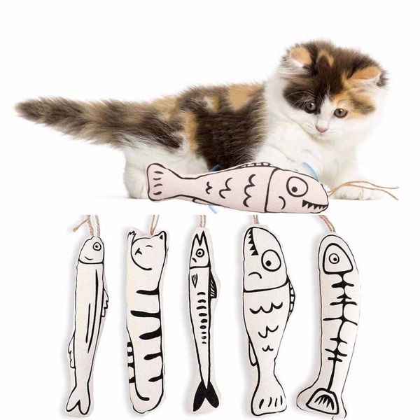 

cat toys pet supplies funny stick chews and relieves stuffiness paper sound catnip cotton cloth art fish shape indoor dog