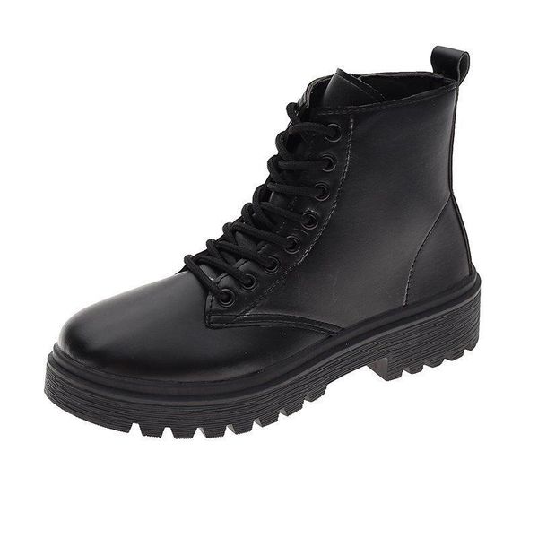 

boots 2021 black boot handsome patent leather platform gothic thick-soled short women womem shoes