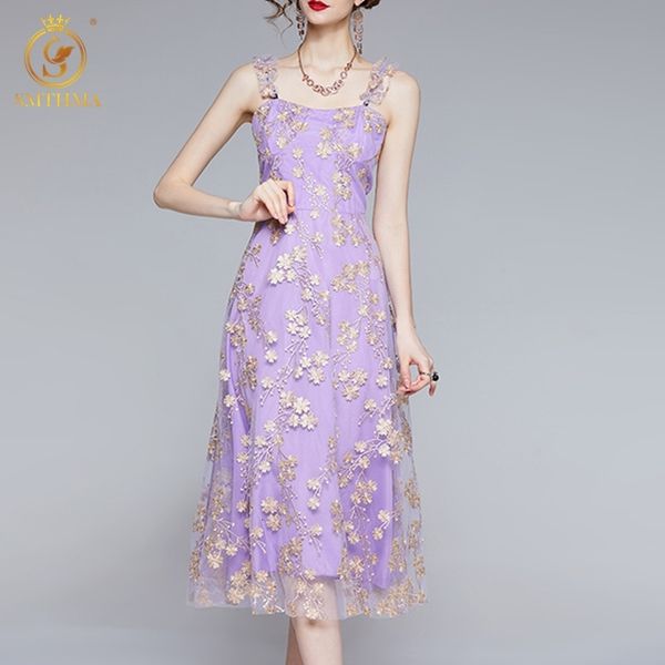 

casual dresses 2021 summer luxury flower embroidery party es ladies spaghetti strap midi vestidos women's clothes hpua, Black;gray