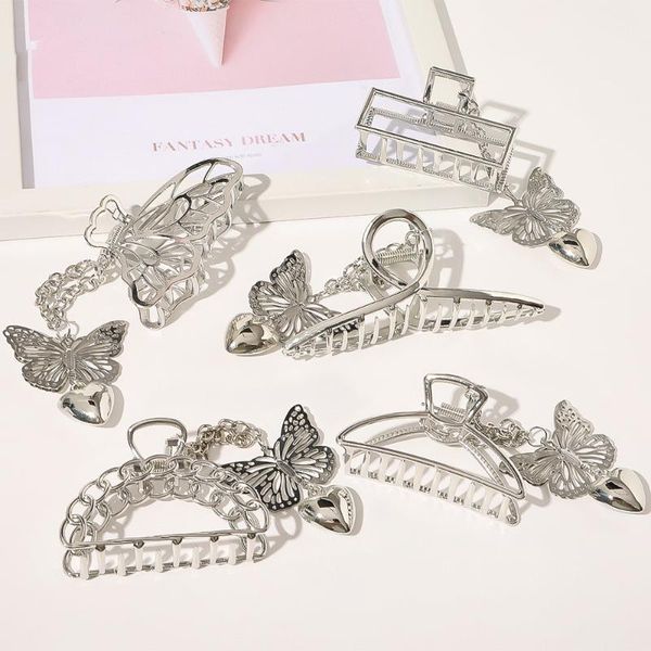 

hair accessories fashion fine bow pendant geometric metal stylish claw barrette women girls ladies headwear