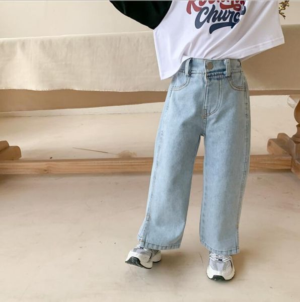 

2021 new arrival girls denim long pants spring fashion girls jean pants 3-8 years yl898, Blue