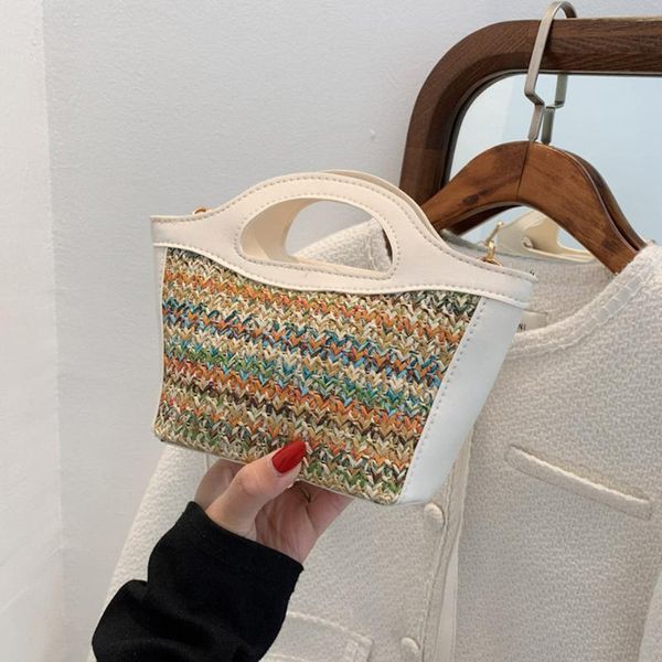 

evening bags fashion women woven bucket pu leather shoulder messenger bag small purse handbag