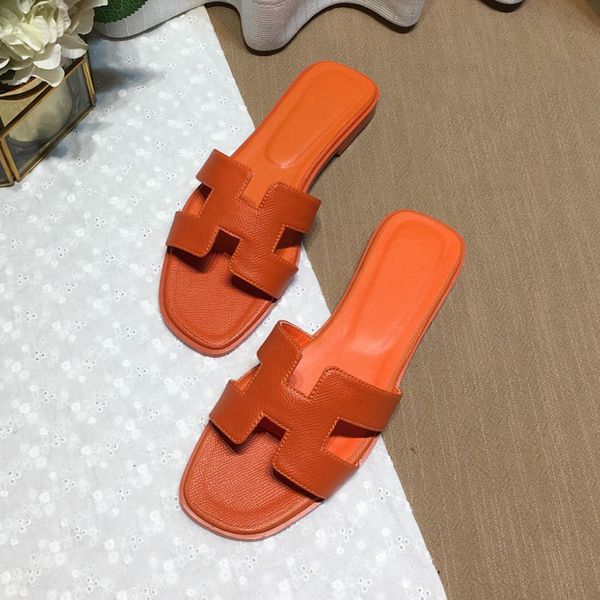 

25 colors paris brand socialite stitches slipper women real leather flat sliders calfskin sandals flat heel slippers luxurys designers shoes, Black