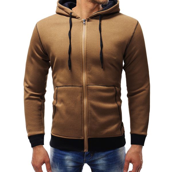

zng 2021 men's hoodies streetwear autumn winter men's sweatshirt casual zipper long sleeve fleece male hoodie sudadera cmkd, Black