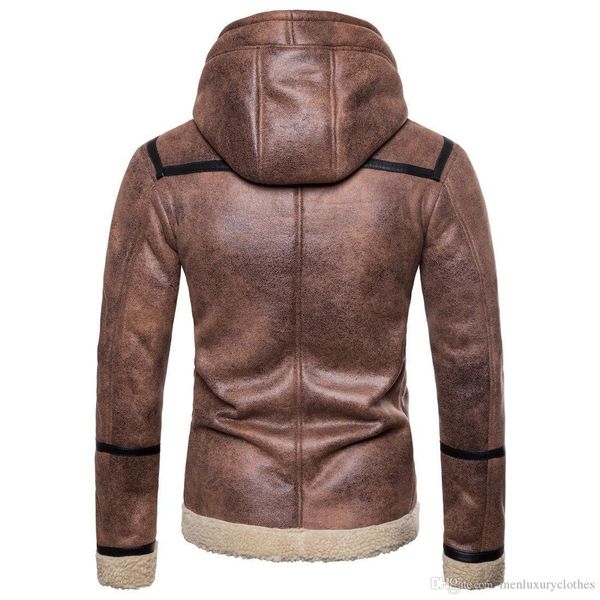 

male brown pu leather coats fashion winter thick designer eu size motorbiker cool coats jackets, Black;brown