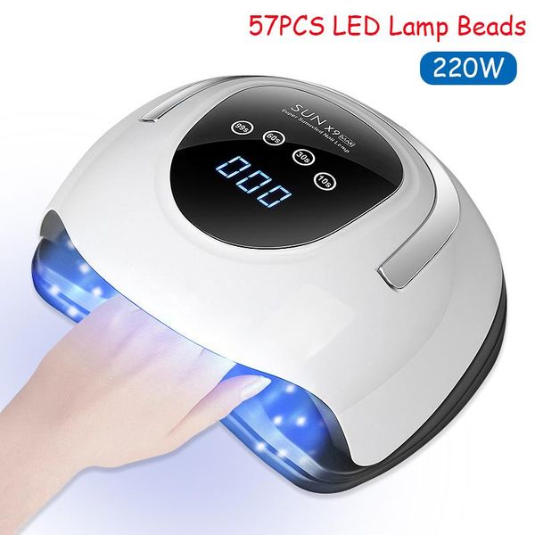 

nail dryers 220w sun x9 max dryer for led uv lamp drying all gels polish manicure wtih lcd display smart sensor