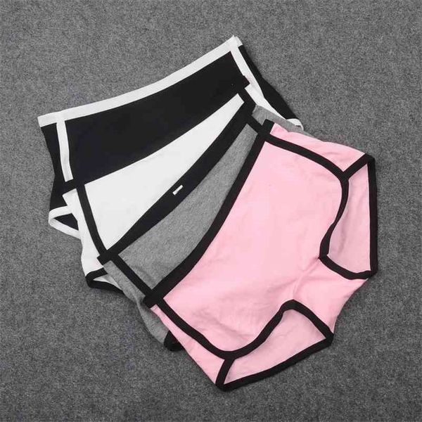 

cotton underwear women casual boy short panties brand quality boyshorts briefs cute panties lingeries bielizna damska 210730, Black;pink