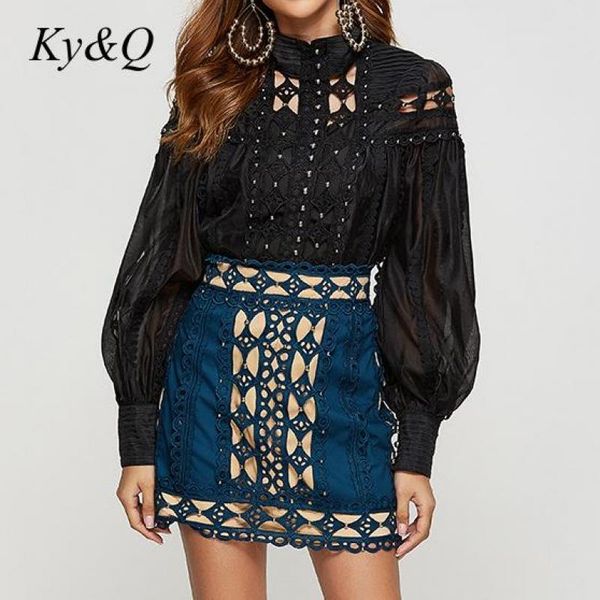 

good quality high waist vintage floral lace hollow out lace patchwork skirt women summer pencil mini short skirt lady under, Black