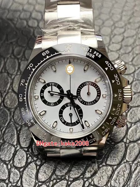 Saubere 904L Superuhr, 12,3 mm, ultradünn, ETA CAL.4130, Chronograph, 40 mm, Cosmograph Panda 116500, wasserdicht, Keramik, automatische mechanische Herrenuhren