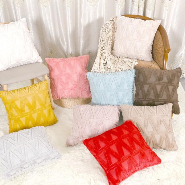 

cushion/decorative pillow geometric plush cushion cover decorative throw pillows case nordic style bed sofa covers home decor pillowcase 45x
