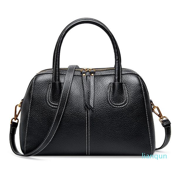 

evening bags 100% genuine leather women handbags natural calfskin shoulder bag female tote boston purse autumn winter