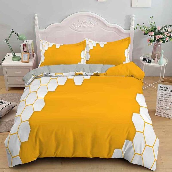 

bedding sets hexagon geometry set for kids boys girls teens quilted bedspread microfiber 2 or 3 pcs with pillow twin  size