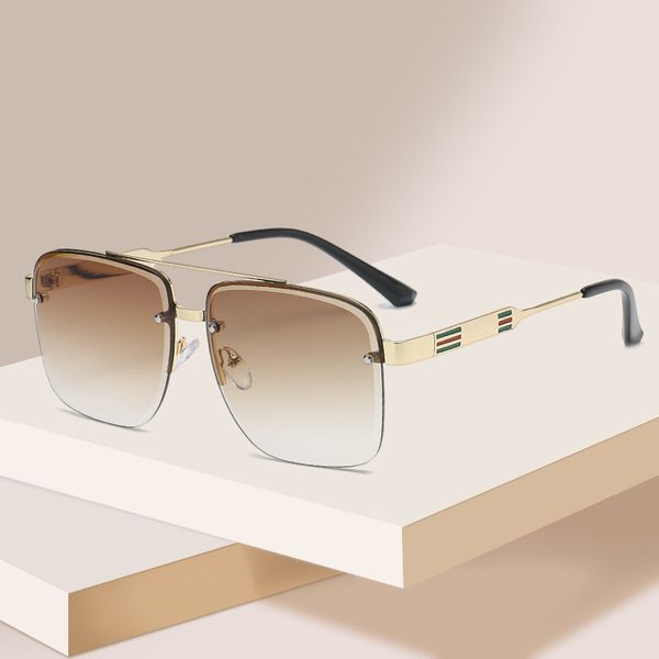 

luxury designer mens women oversize sunglasses polarized resin lens semi-rimless sun glasses for men jc7107#, White;black
