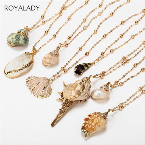 

pendant necklaces bohemian natural conch shell fashion necklace 2021 ocean sea series golden chain for women female jewelry, Silver